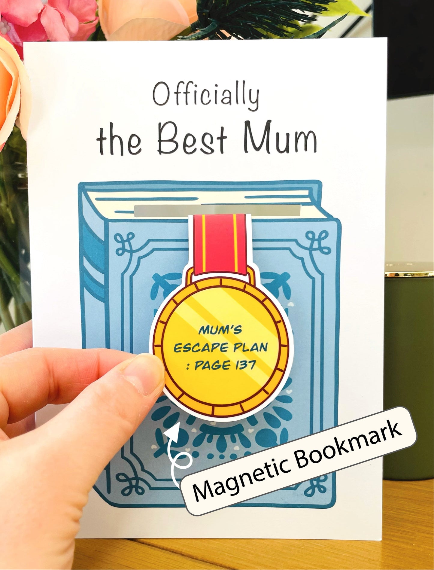 Mothers Day Card with Magnetic bookmark | Funny Mother's Day card | Happy Mothers Day