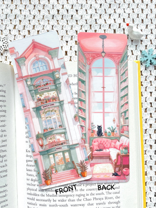 Double-Sided Cozy Bookstore Bookmark